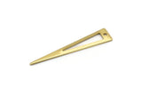 Brass Triangle Charm, 24 Raw Brass Triangle Charms With 1 Hole, Findings (40x8x0.80mm) M157