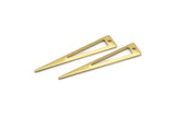 Brass Triangle Charm, 24 Raw Brass Triangle Charms With 1 Hole, Findings (40x8x0.80mm) M157