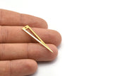 Brass Triangle Charm, 24 Raw Brass Triangle Charms With 1 Hole, Findings (40x8x0.80mm) M157
