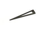 Black Triangle Charm, 12 Oxidized Black Brass Triangle Charms With 1 Hole, Findings (40x8x0.80mm) M157