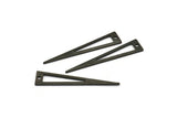 Black Triangle Charm, 12 Oxidized Black Brass Triangle Charms With 1 Hole, Findings (40x8x0.80mm) M157