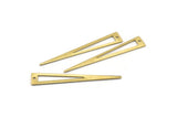 Brass Triangle Charm, 12 Textured Raw Brass Triangle Charms With 1 Hole, Findings (50x8x0.80mm) M155