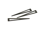 Black Triangle Charm, 8 Textured Oxidized Black Brass Triangle Charms With 1 Hole, Findings (50x8x0.80mm) M155