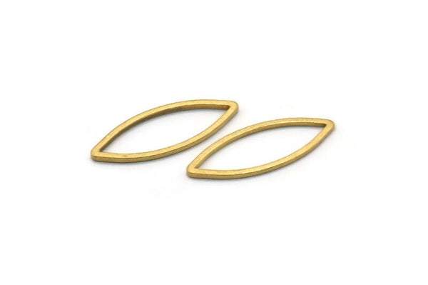 Brass Marquise Ring , 100 Raw Brass Marquise Ring, Connector, Charms (7x19x0.80mm) D0040