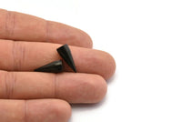 Black Spike Tribal , 6 Oxidized Brass Black  Spike Tribal Pendant (18x7mm) A0762 S484