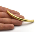 Brass Noodle Tubes - 12 Raw Brass Curved Tube Findings (7x78mm) Bt002 Brc253