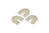 Steel U Shaped Charm, 24 Steel U Shaped Charms With 1 Hole, Blanks (15x0.70mm) M02856