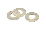 Steel Round Charm, 6 Stainless Steel Round Charms With 2 Holes (40x0.70mm) M02849