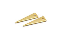 Gold Tiny Triangle, 8  Gold Plated Brass Triangle Charms (23x7x0.80mm) A0880 Q0047