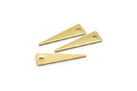 Gold Tiny Triangle, 8  Gold Plated Brass Triangle Charms (23x7x0.80mm) A0880 Q0047