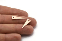 Rose Gold Tiny Triangle, 8 Rose Gold Plated Brass Triangle Charms (23x7x0.80mm) A0880 Q0047