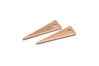 Rose Gold Tiny Triangle, 8 Rose Gold Plated Brass Triangle Charms (23x7x0.80mm) A0880 Q0047