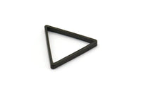 Black Triangle Charm - 50 Oxidized Brass Black Triangle Charms (20mm) BS 1198 S473