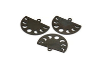 Siyah Ay Tılsımı, 1 Döngülü 8 Oksitlenmiş Siyah Pirinç Ay Evreleri Tılsımı (22x17x0,80 mm) M01550