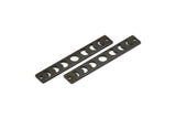 Siyah Dikdörtgen Charm, 2 Delikli 10 Çekiçlenmiş Oksitlenmiş Siyah Pirinç Ay Evreleri Charm'ı, Damgalama Boşlukları (40x6x0,80 mm) M01515 H0209