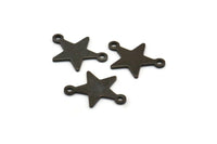 Siyah Yıldız Tılsımı, 2 Döngülü 25 Oksitlenmiş Siyah Pirinç Yıldız Tılsımı (16x12x0,80 mm) M01543