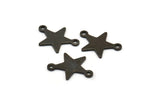 Siyah Yıldız Tılsımı, 2 Döngülü 25 Oksitlenmiş Siyah Pirinç Yıldız Tılsımı (16x12x0,80 mm) M01543