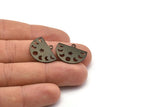Siyah Yıldız Charm, 1 Döngülü 8 Oksitlenmiş Siyah Pirinç Ay Evreleri Charm (22x17x0,80 mm) M01546