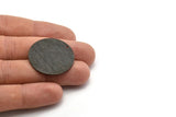 Black Round Charm, 2 Textured Oxidized Black Brass Stamping Blanks With 1 Hole, Stamping Tags (30x0.80mm) M01502