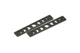 Siyah Dikdörtgen Charm, 1 Delikli 10 Çekiçlenmiş Oksitlenmiş Siyah Pirinç Ay Evreleri Charm'ı, Damgalama Boşlukları (40x6x0,80 mm) M01514