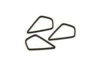 Siyah Elmas Tılsım, 24 Oksitlenmiş Siyah Pirinç Elmas Yüzük Tılsımı (21x14x0,80 mm) D0541 S1156