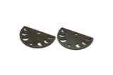 Siyah Ay Tılsımı, 2 Delikli 10 Oksitlenmiş Siyah Pirinç Ay Evreleri Tılsımı (22x14x0,80 mm) M01549