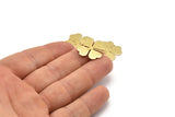 Brass Leaf Charm, 8 Raw Brass Four Leaf Clover Charms With 1 Hole, Charm Earrings (22x20x0.80mm) A2251