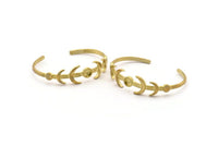 Brass Moon Cuff, Raw Brass Moon Phases Bracelet Stone Setting With 1 Pad - Pad Size 6mm N1775
