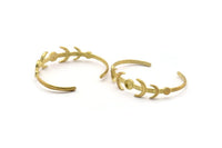 Brass Moon Cuff, Raw Brass Moon Phases Bracelet Stone Setting With 1 Pad - Pad Size 6mm N1775