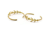 Brass Moon Cuff, Raw Brass Moon Phases Bracelet Stone Setting With 1 Pad - Pad Size 6mm N1775