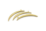 Brass Crescent Pendant, Raw Brass Textured Wide Crescent Moon Necklace Pendants, Charms (54x4.5x2.7mm) N0171