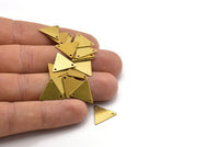 Tiny Brass Triangle, 250 Raw Brass Triangle Charms with 2 Holes (12x14mm)  A0014