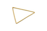 Brass Triangle Charm, 24 Raw Brass Open Triangle Ring Charms (38x1mm) D0544