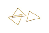 Brass Triangle Charm, 24 Raw Brass Open Triangle Ring Charms (38x1mm) D0544