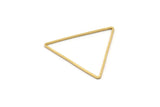 Brass Triangle Charm, 24 Raw Brass Open Triangle Ring Charms (34x1mm) D0543