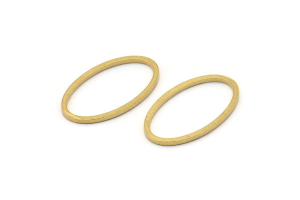 Pirinç Oval Konnektör, 24 Ham Pirinç Oval Konnektör (24x14x1mm) D0540