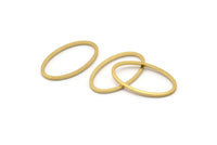 Pirinç Oval Konnektör, 24 Ham Pirinç Oval Konnektör (24x14x1mm) D0540