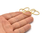 Pirinç Oval Konnektör, 24 Ham Pirinç Oval Konnektör (24x14x1mm) D0540