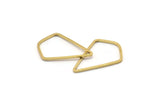 Brass Diamond Charm, 50 Raw Brass Diamond Ring Charms (21x14x0.80mm) D0541