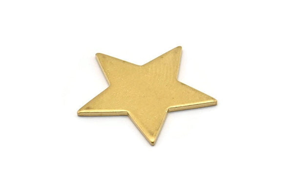 Brass Star Blank, 24 Raw Brass Tiny Star Blanks, Stamping Tags without Holes (22x1mm) BS 1859