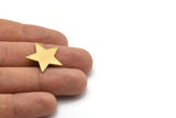 Brass Star Blank, 24 Raw Brass Tiny Star Blanks, Stamping Tags without Holes (22x1mm) BS 1859