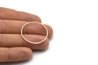 Rose Gold Circle Connectors - 12 Rose Gold Plated Circle Connectors (30x1x1mm) BS 1089 Q0268