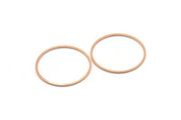 Rose Gold Circle Connectors - 12 Rose Gold Plated Circle Connectors (30x1x1mm) BS 1089 Q0268