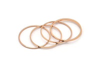 Rose Gold Circle Connectors - 12 Rose Gold Plated Circle Connectors (30x1x1mm) BS 1089 Q0268