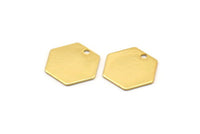 Gold Honeycomb Pendant, 12 Gold Plated Brass Hexagon Stamping Blank Tag, Charms (12mm) Brs 4090d A0157 Q0382