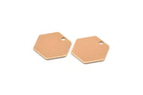 Rose Gold Honeycomb Pendant, 12 Rose Gold Plated Brass Hexagon Stamping Blank Tag, Charms (12mm) Brs 4090d A0157 Q0382