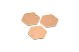 Rose Gold Honeycomb Pendant, 12 Rose Gold Plated Brass Hexagon Stamping Blank Tag, Charms (12mm) Brs 4090d A0157 Q0382