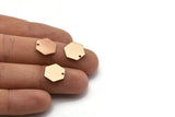 Rose Gold Honeycomb Pendant, 12 Rose Gold Plated Brass Hexagon Stamping Blank Tag, Charms (12mm) Brs 4090d A0157 Q0382