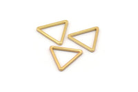Gold Triangle Charm, 24 Gold Plated Brass Open Triangle Ring Charms (12x0.80mm) BS 1022 Q0609