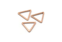 Gül Altın Üçgen Charm, 24 Gül Altın Kaplama Pirinç Açık Üçgen Yüzük Charm (12x0,8 mm) BS 1022 Q0609